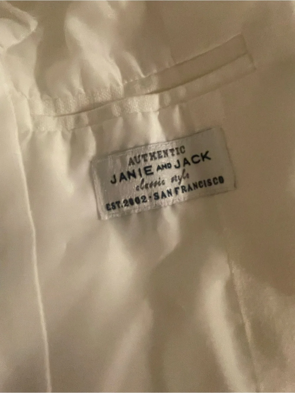 Janie and Jack Boys' Cream Notch Lapel Jacket. Size 12-18 months. Only worn once